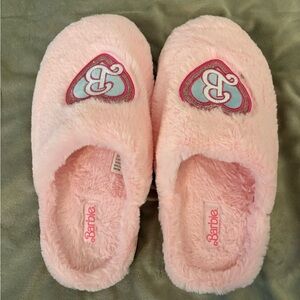 Barbie Pink Fuzzy Slippers- XL/10-11